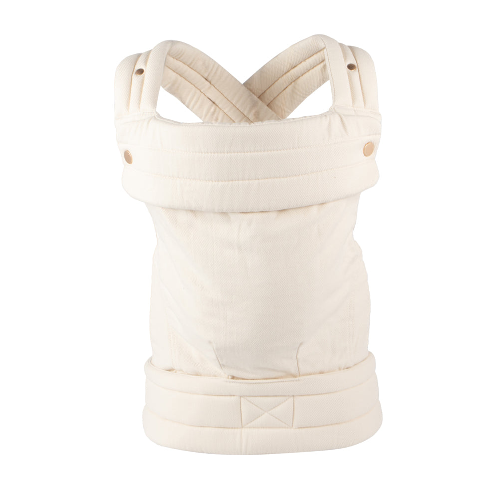 Nest Blanche Cotton Baby Carrier for Newborns to Toddlers,Cozy Wrap Carrier with Lumbar Support,Soft White Fabric, 7-35lbs Adjustable Fit